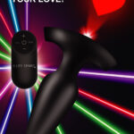 28X Laser Heart Silicone Anal Plug with Remote – Medium